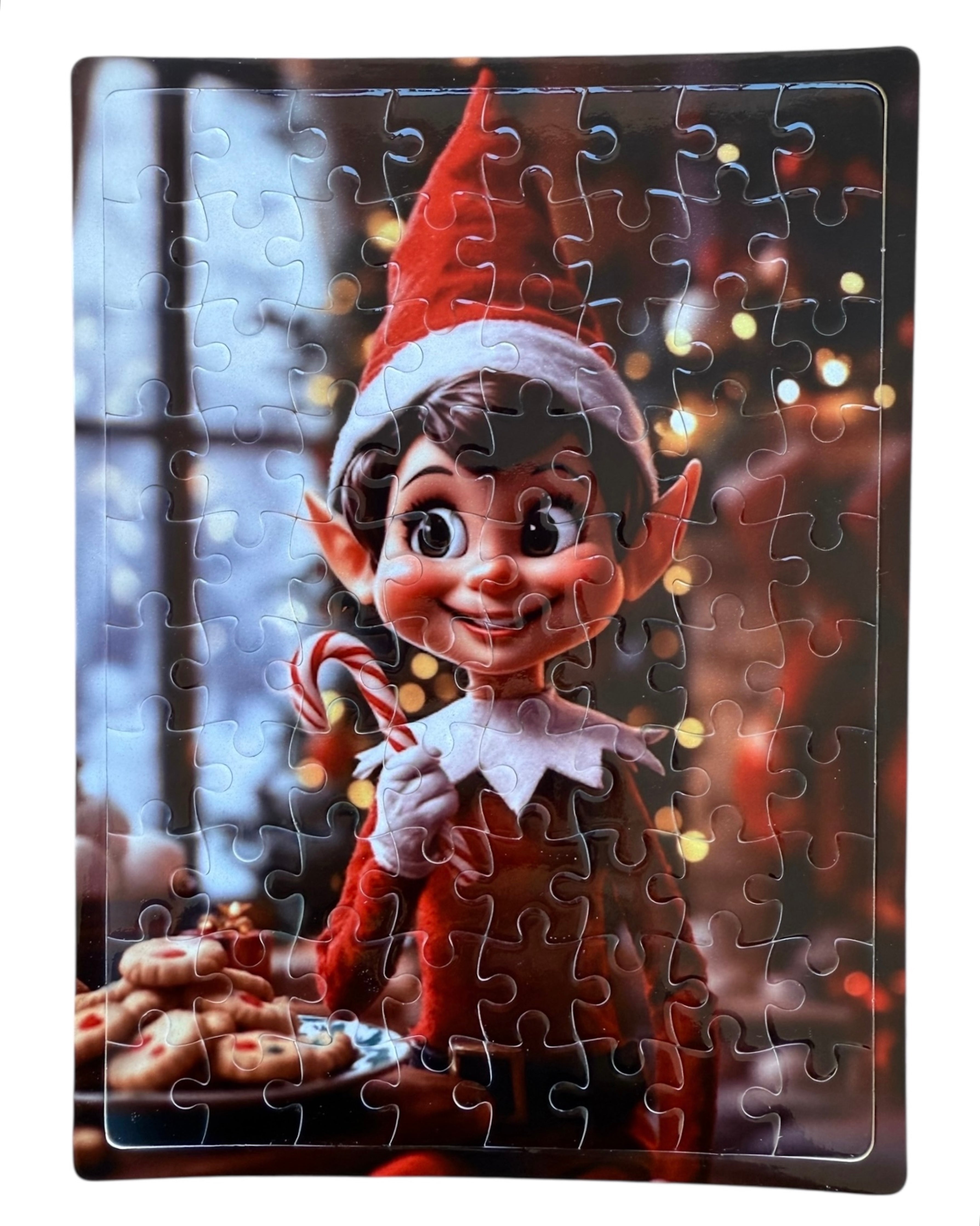 Puzzle Croquetout, le gourmand de la cuisine du Père Noël, puzzle enfant 80 pièces effet pailleté. Lolie'z