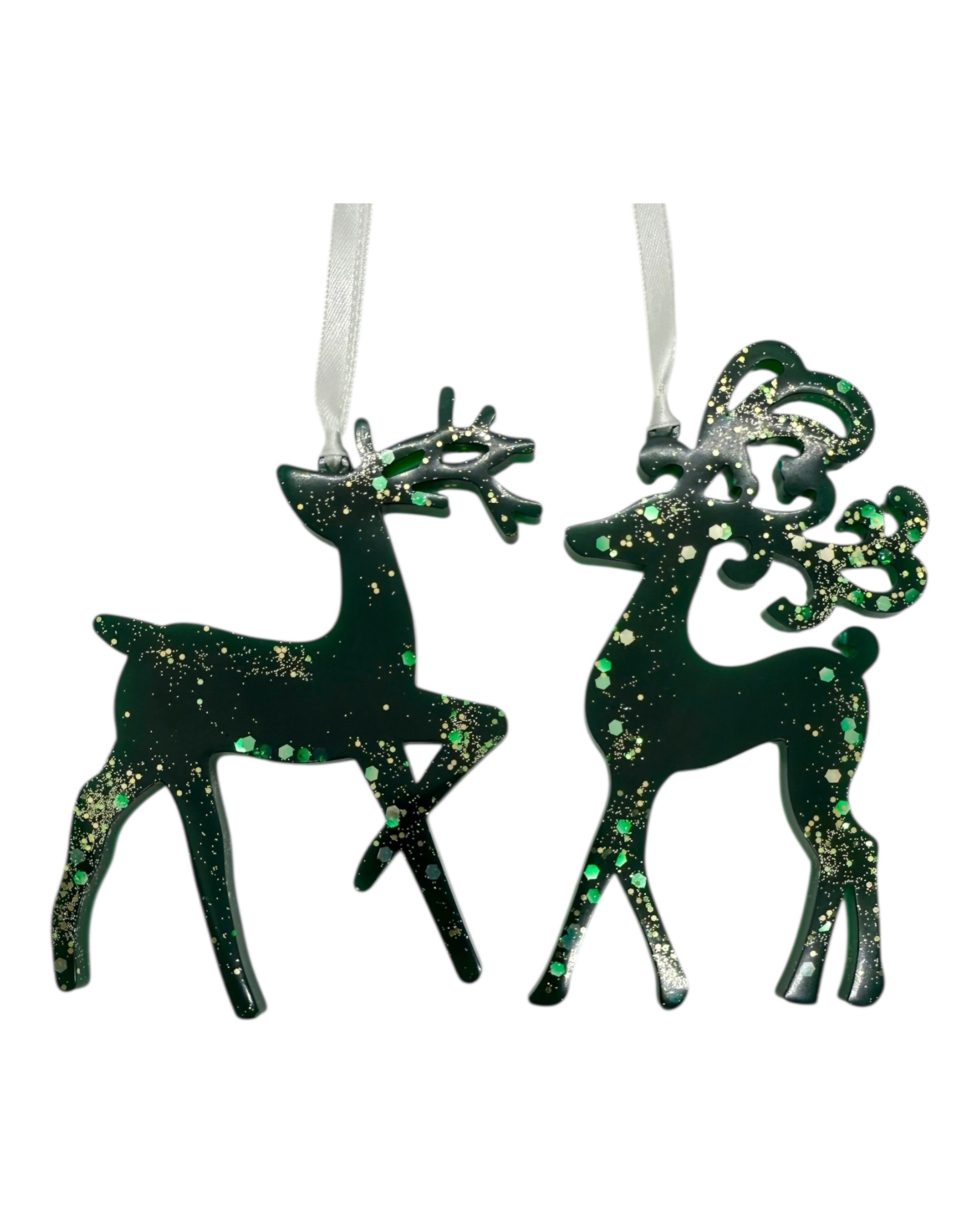Renne de décoration de Noël en résine, suspendue au sapin, légère et réutilisable pour une ambiance festive et lumineuse