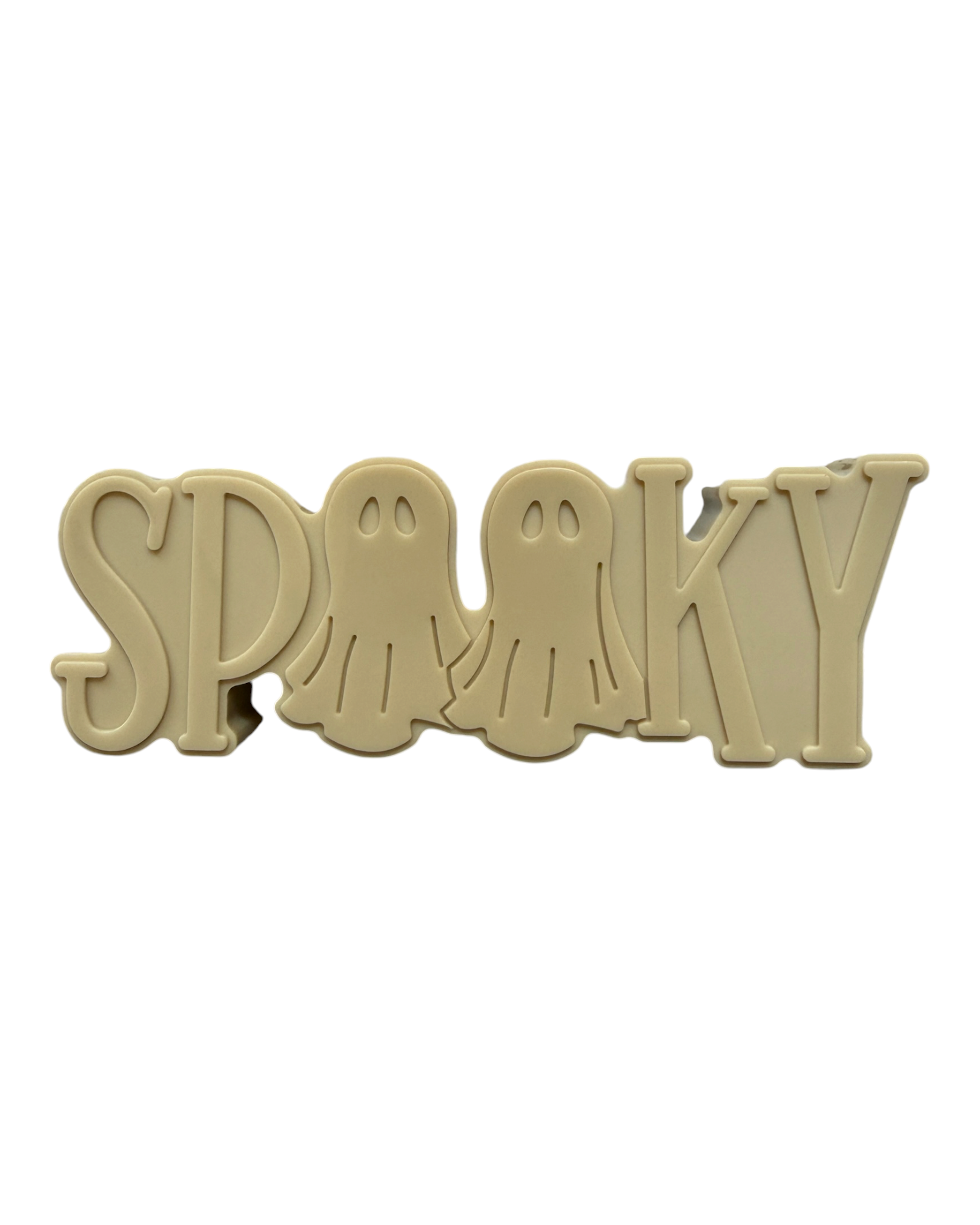 Décoration Spooky en résine époxy avec lettres et deux petits fantômes, décoration Halloween entièrement fabriquée à la main par Lolie’z.