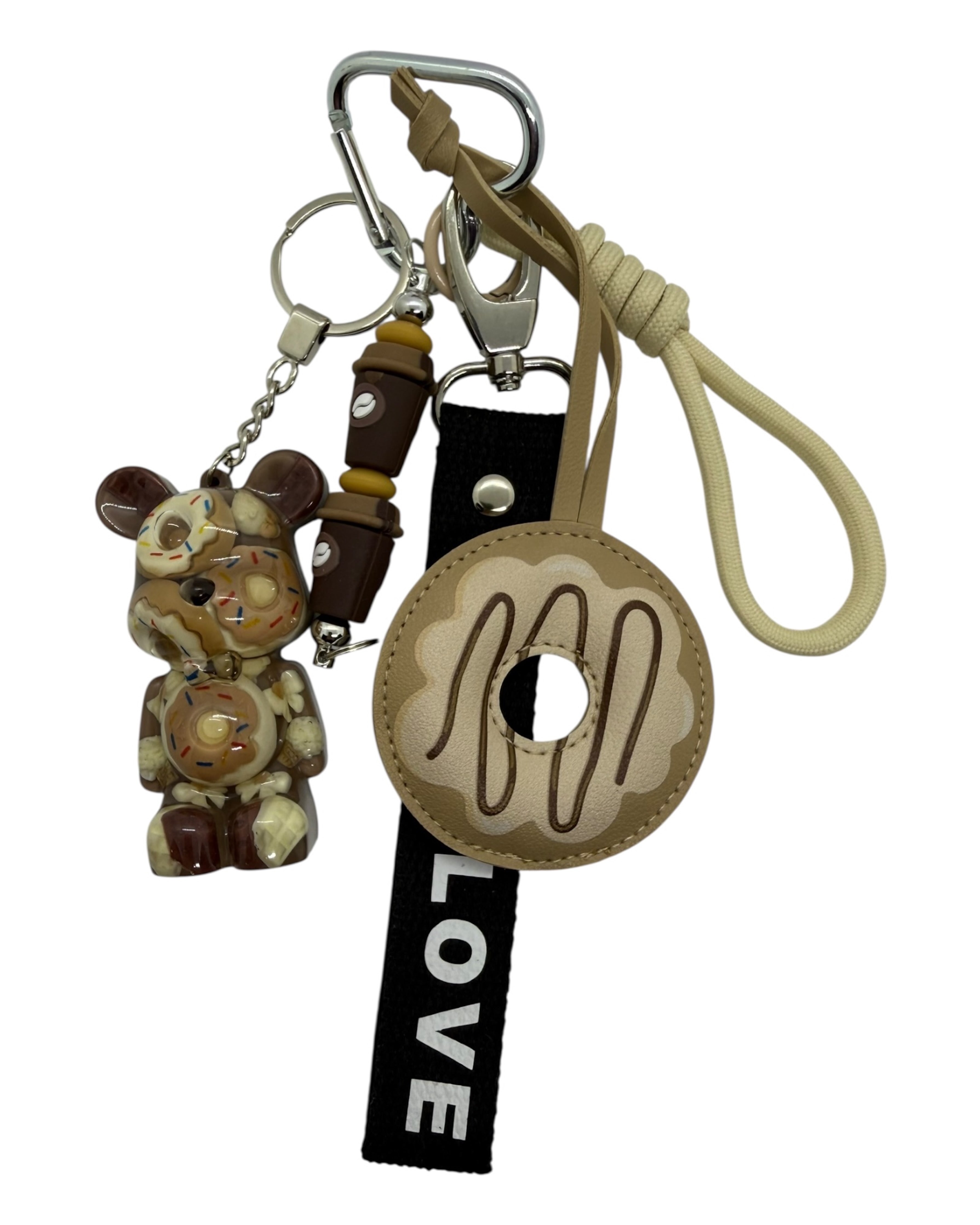 Gourmandise assurée, Teddy’z donuts en resine epoxy, charm sucré, grigri sac rigolo et bijou sac. Lolie'z