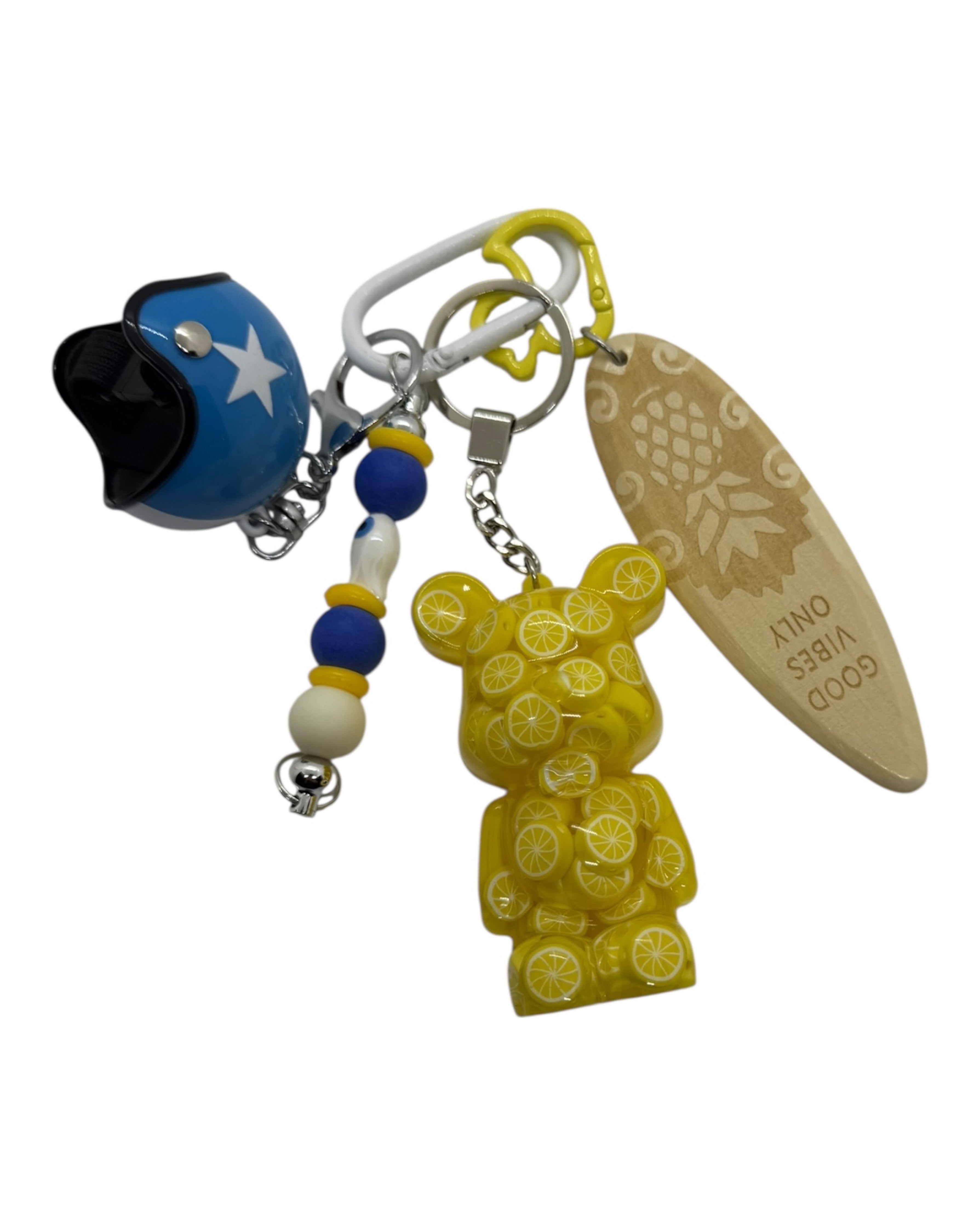 Charm acidulé en resine epoxy, Teddy’z Lemon Squeezy, bijou sac fun et grigri sac. Lolie'z