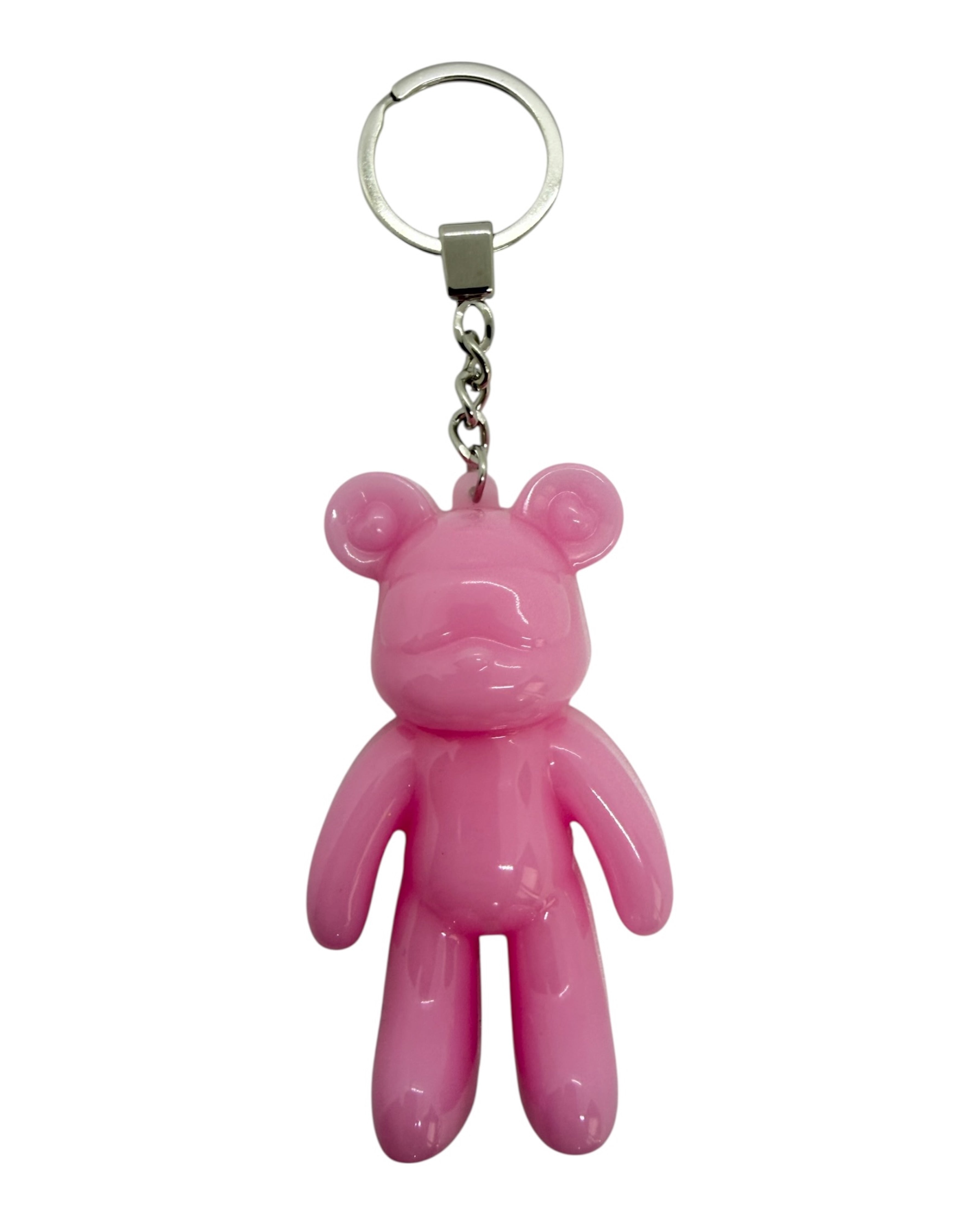 Porte-clés Urban Ted Pink en résine époxy rose avec lunettes de soleil.